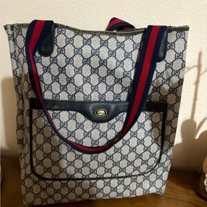 Gucci Beige and Navy Women's Tote Bag